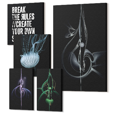 Set tablouri 5 piese Compoziții abstracte cu tema creativității și expresiei