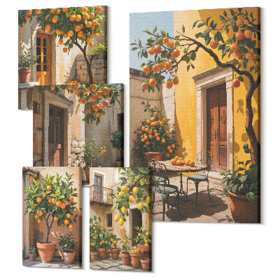 Set tablouri 5 piese Citrice în grădini și terase însorite