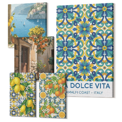 Tablou din 5 piese Inspirație italiană din citrice și flori Amalfi