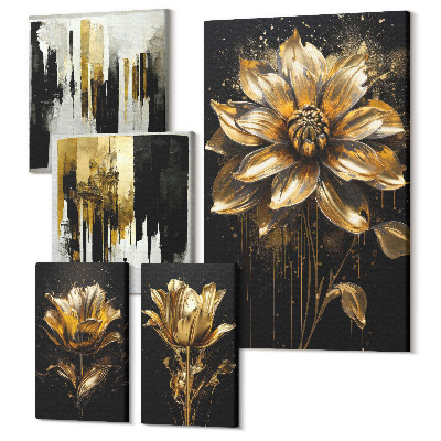 Tablouri canvas set 5 piese Motive florale într-un stil elegant, modern