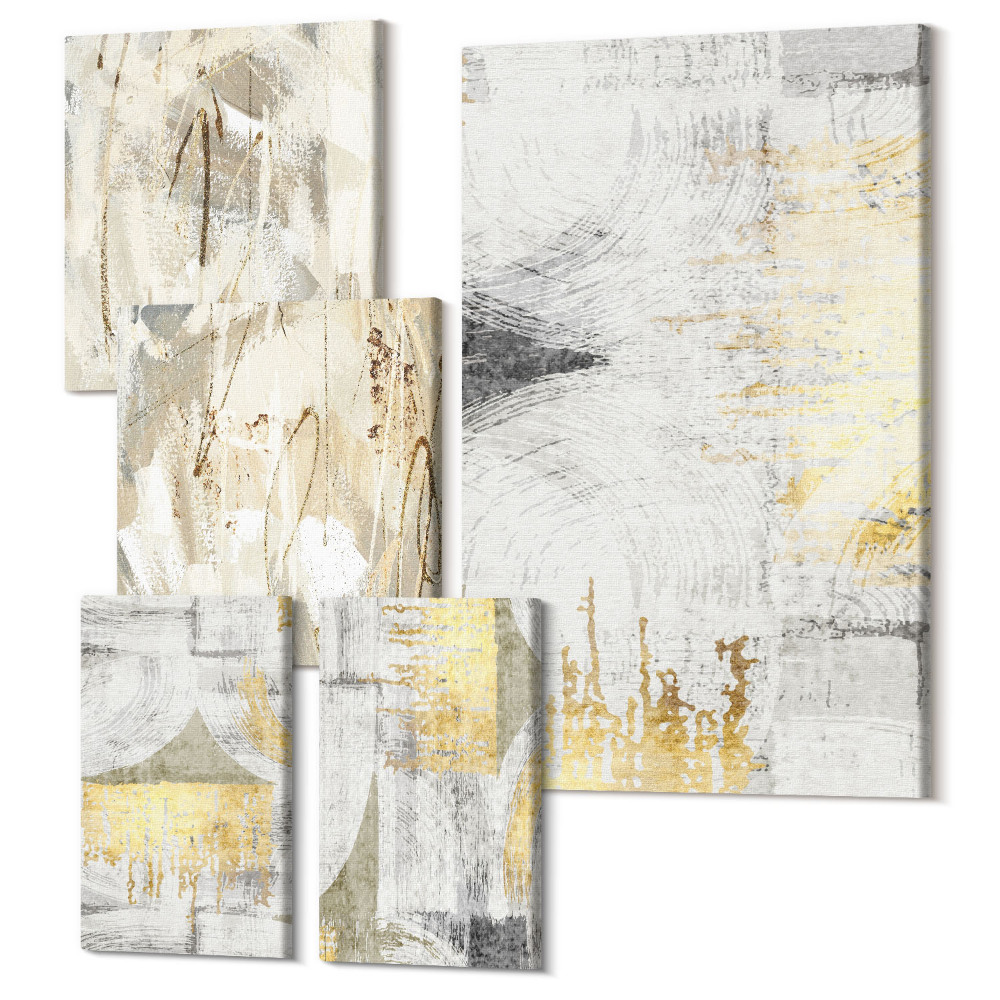 Tablou din 5 piese Compoziții abstracte elegante cu modele geometrice