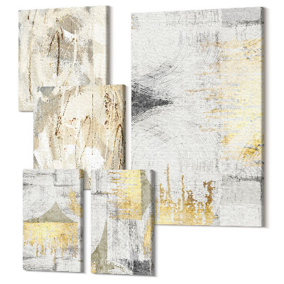 Tablou din 5 piese Compoziții abstracte elegante cu modele geometrice