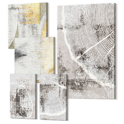 Tablouri canvas set 5 piese Modele și texturi abstracte în nuanțe neutre