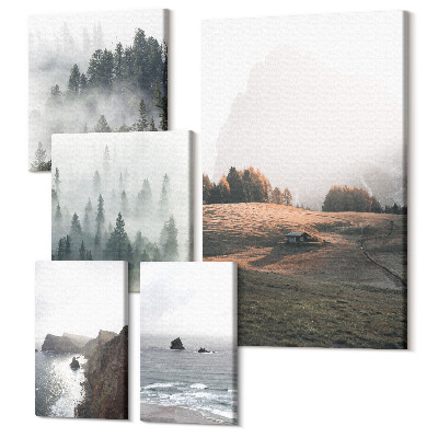 Tablou din 5 piese Peisaje naturale montane și vederi la malul mării