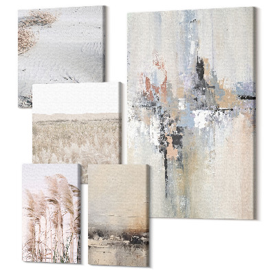Set tablouri 5 piese Decoratiuni elegante in nuante de natura si minimalism