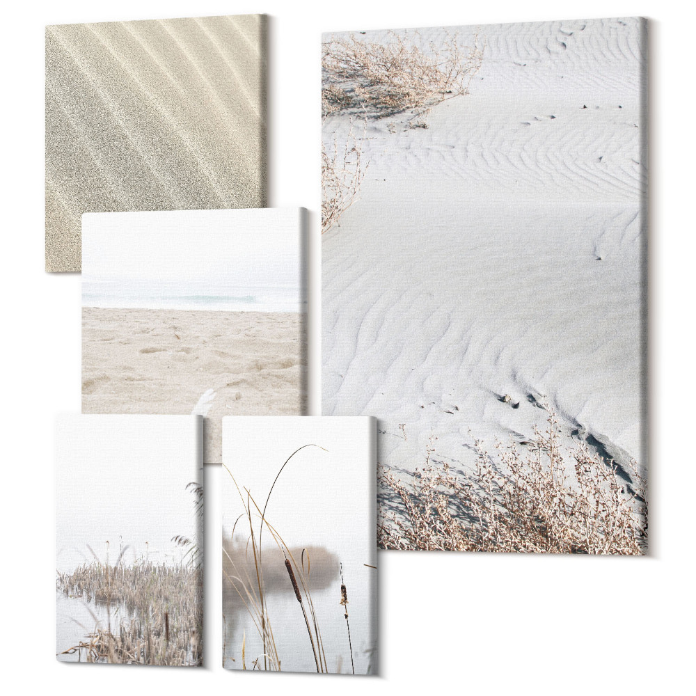 Tablouri canvas set 5 piese Natura de plajă minimalistă și motive de nisip