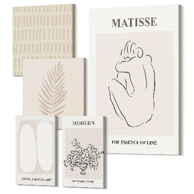 Tablou din 5 piese Stil, linii și forme minimaliste într-o versiune modernă