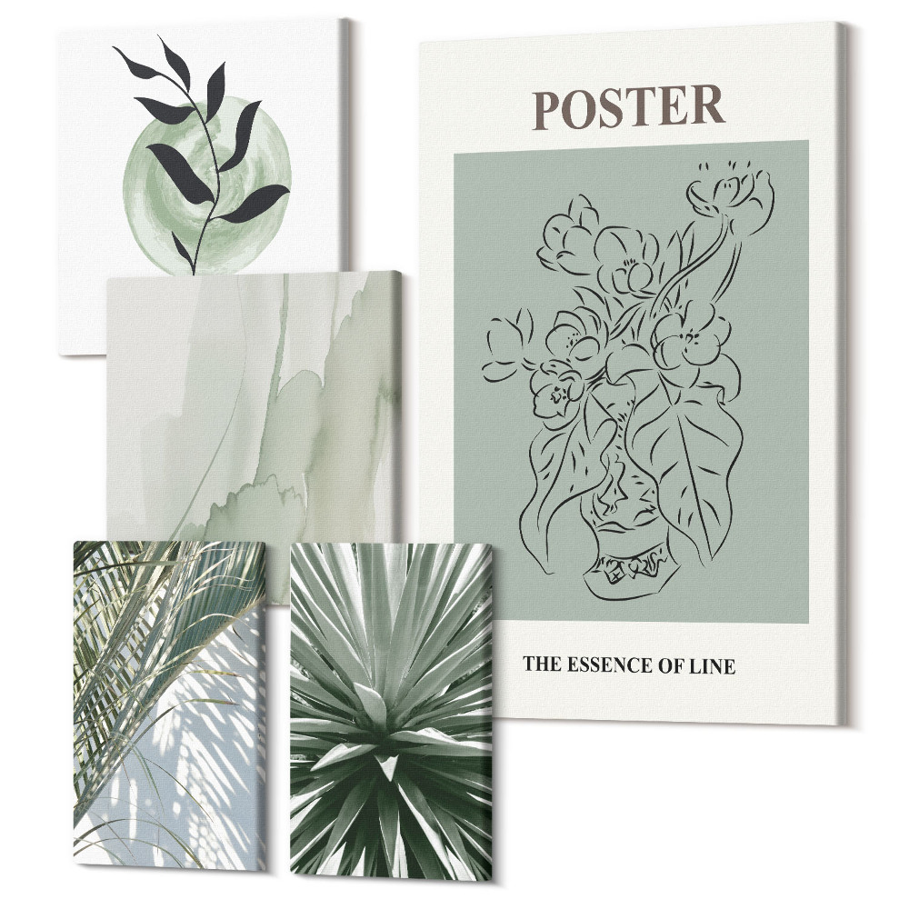 Tablou din 5 piese Plantează inspirații în nuanțe delicate ale naturii