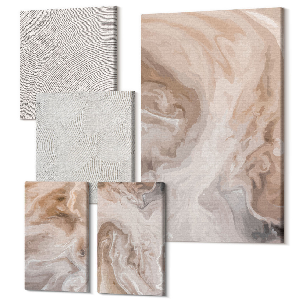 Tablouri canvas set 5 piese Modele abstracte de marmură texturi de piatră