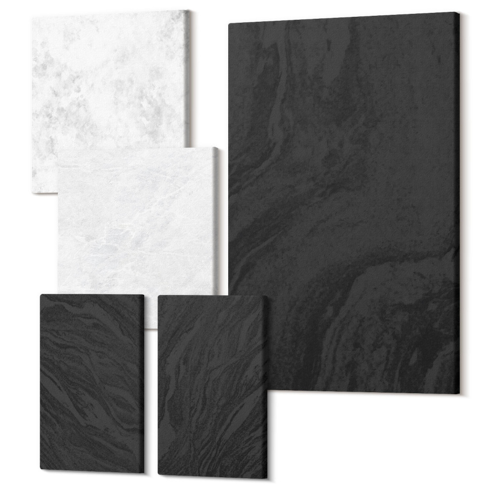 Tablouri canvas set 5 piese Marmură întunecată și deschisă texturi elegante într-un stil plin de farmec
