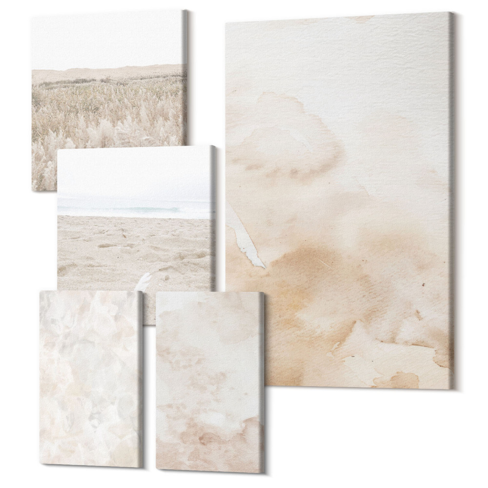 Tablouri canvas set 5 piese Texturi la modă în culori pastelate deschise