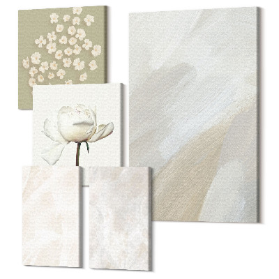 Tablou din 5 piese Flori și texturi la modă stil boho delicat