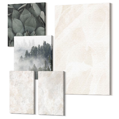 Tablou din 5 piese Structuri pastelate de piatră din marmură albă