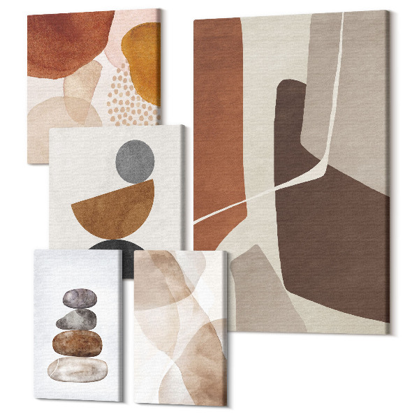 Set tablouri 5 piese Pictura abstracta decoratiuni moderne