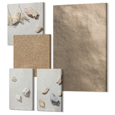 Set tablouri 5 piese Structuri naturale din pietre de plajă