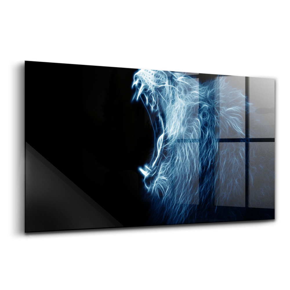 Tablou din sticlă Limbajul corpului leului sălbatic