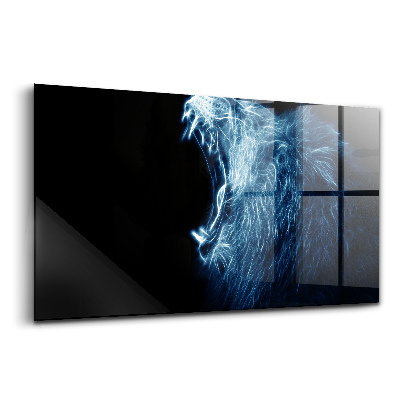 Tablou din sticlă Limbajul corpului leului sălbatic