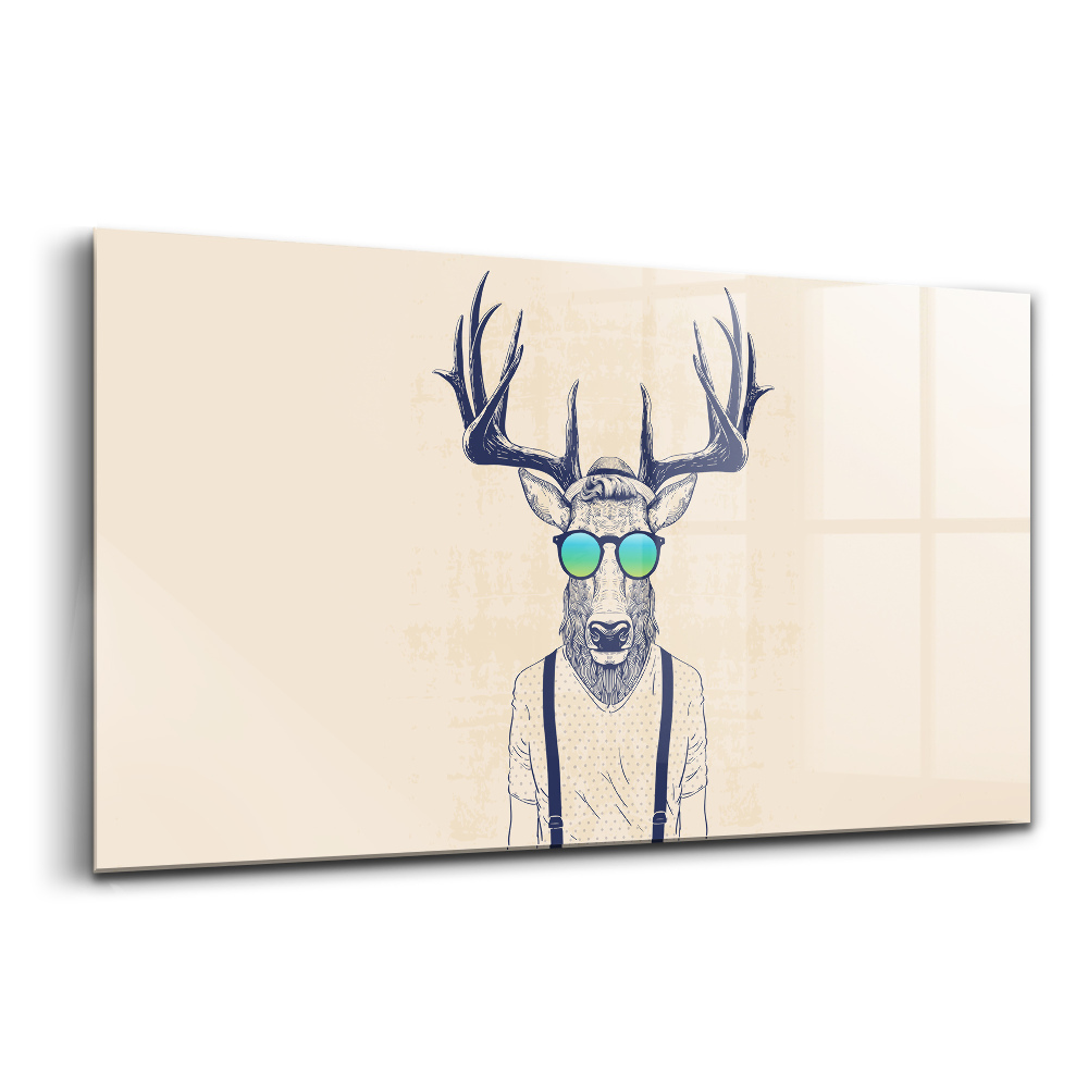 Tablou de sticlă Cerb abstract cu trăsături umane