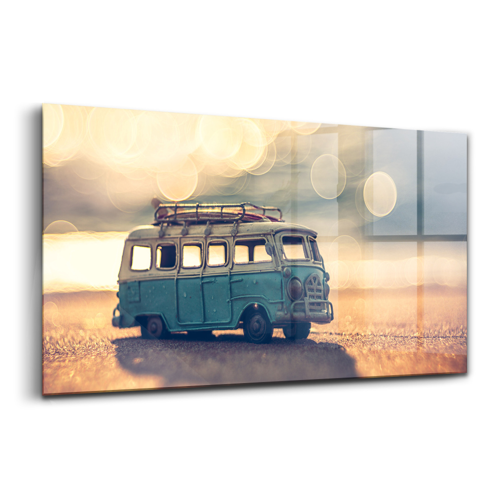 Tablou pe sticlă Rulotă pe plajă