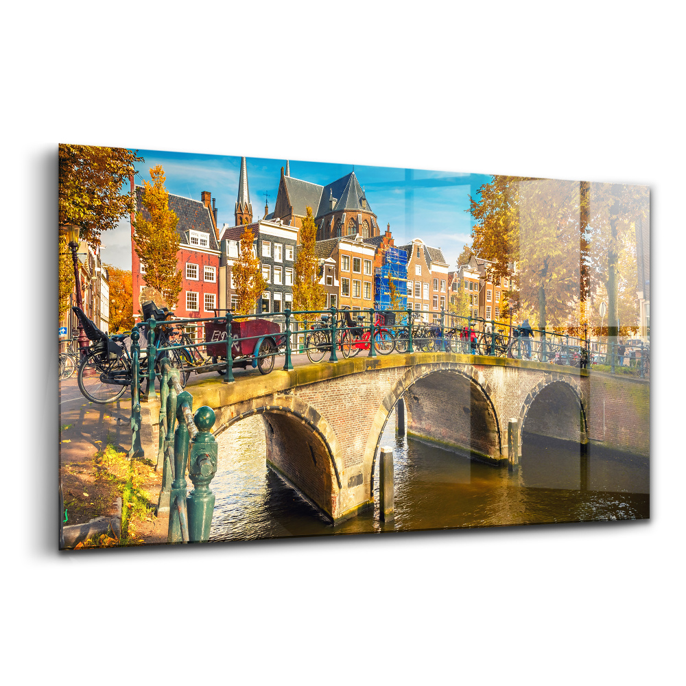 Tablou de sticlă Albastrul de toamnă al Amsterdamului