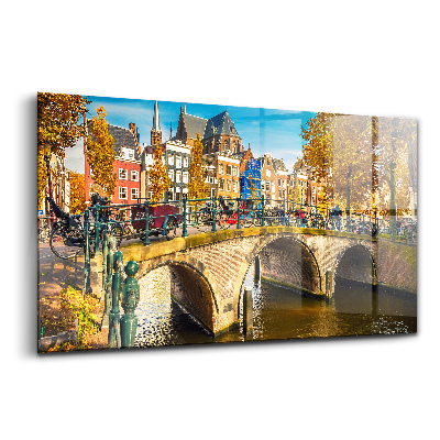 Tablou de sticlă Albastrul de toamnă al Amsterdamului