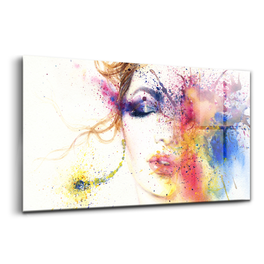 Tablou pe sticlă Portretul unei femei misterioase