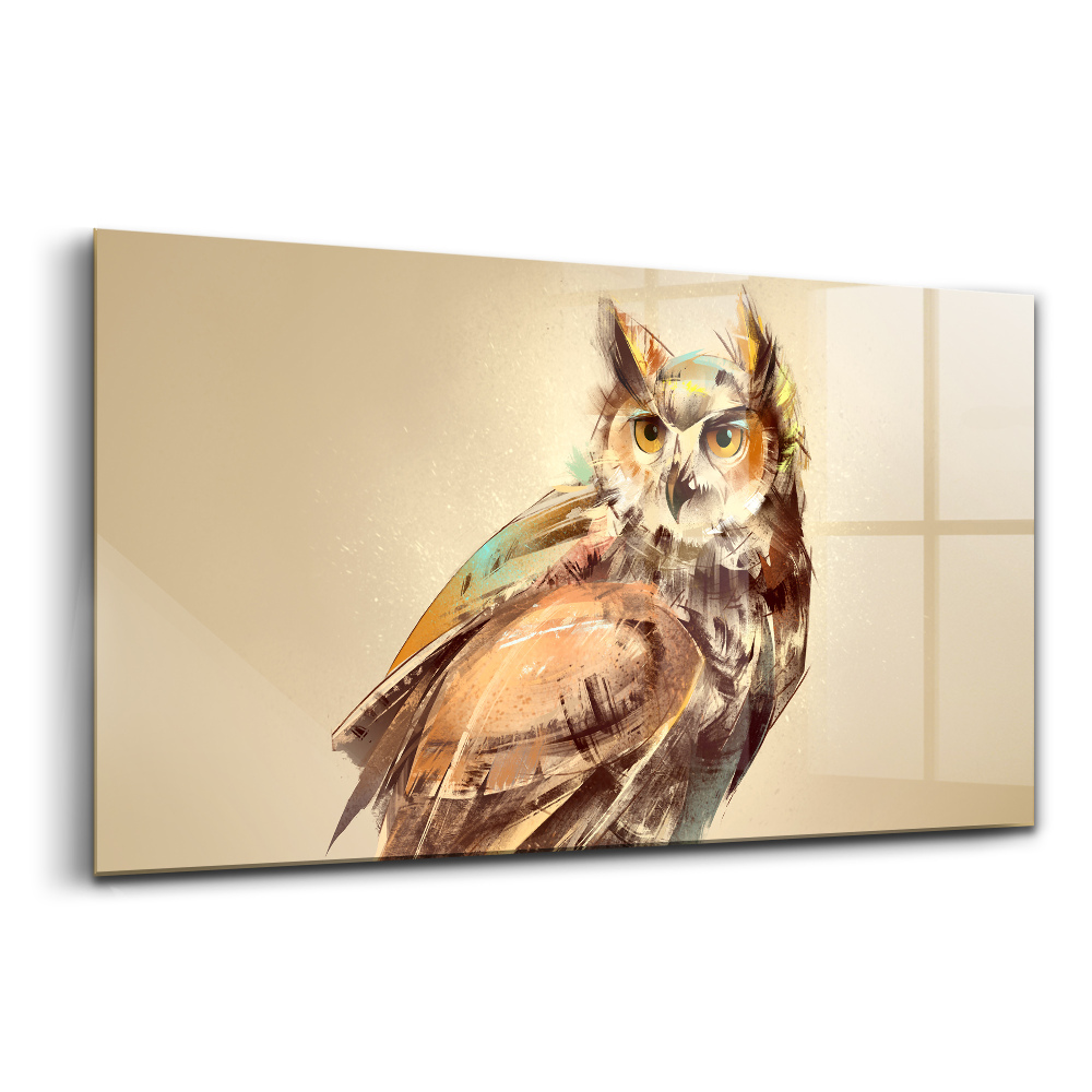 Tablou din sticlă Bufnița semn al înțelepciunii