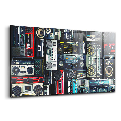 Tablou sticlă Muzică în stil vintage Boombox