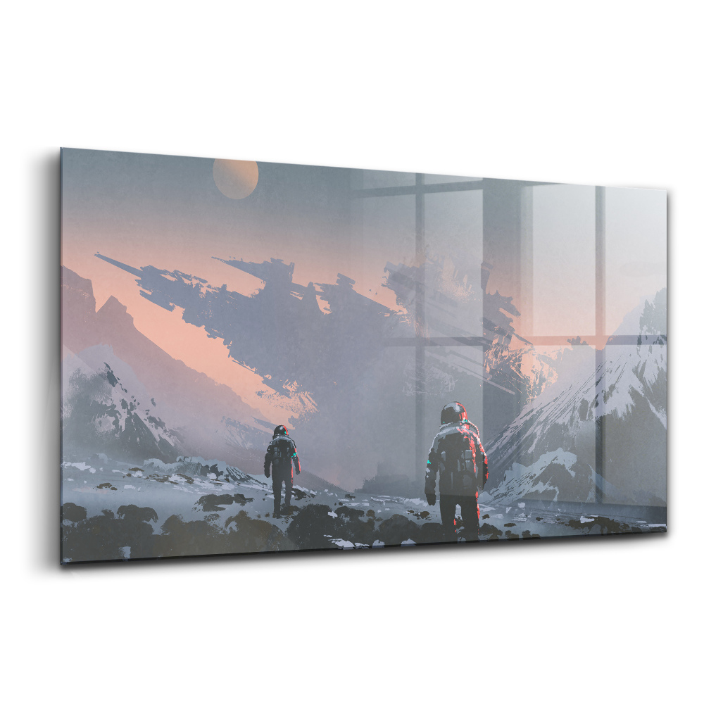 Tablou sticlă Astronauții din Calea Lactee