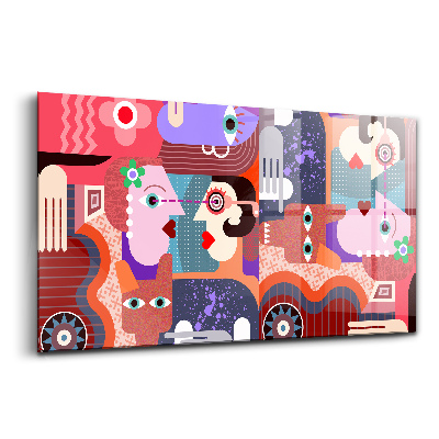 Tablou sticlă Fețe abstracte