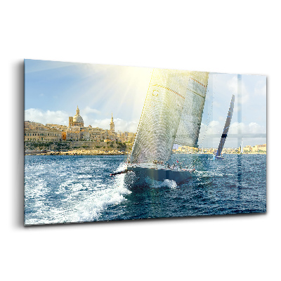 Tablou pe sticlă Iahturi