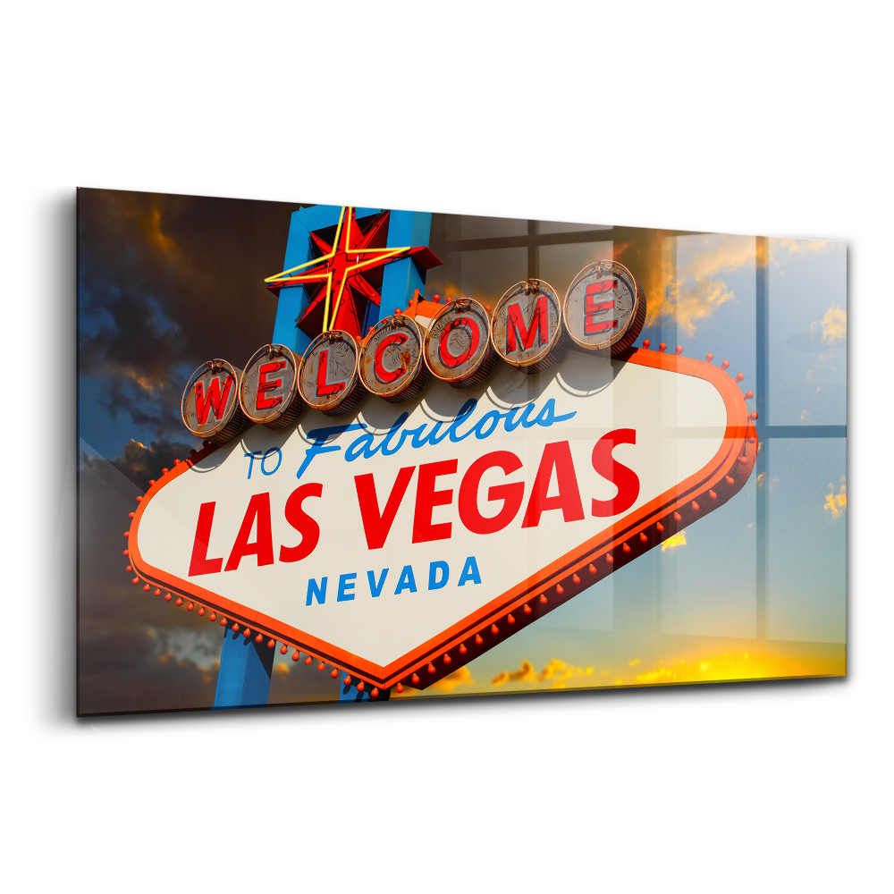 Tablou din sticlă Semnul Las Vegas la apus