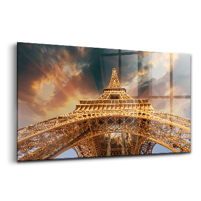 Tablou din sticlă Turnul Eiffel în lumina soarelui