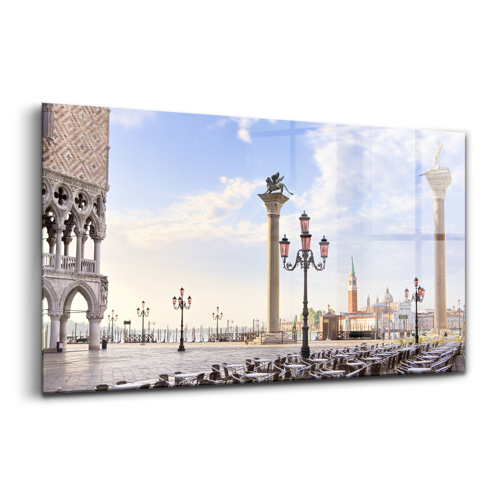 Tablou pe sticlă Piața tradițională din Veneția