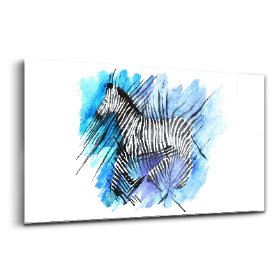 Tablou din sticlă Asimetrie Zebră Pictată