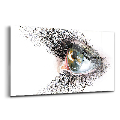 Tablou pe sticlă Desenul unui ochi uman