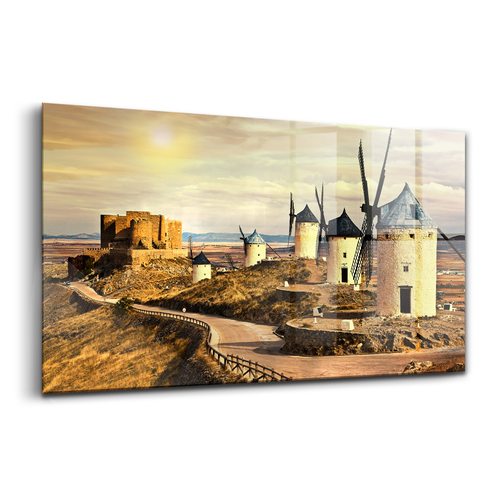 Tablou de sticlă Morile de vânt din Cosuegra