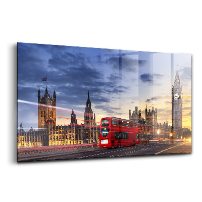 Tablou sticlă Autobuzul roșu din Londra