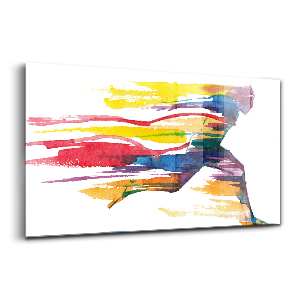 Tablou din sticlă Ilustrație a unui alergător care concurează