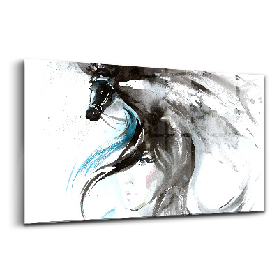 Tablou pe sticlă Legătura spirituală dintre femeie și cal
