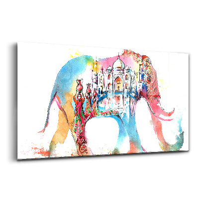 Tablou din sticlă Elefant abstract al culturii indiene