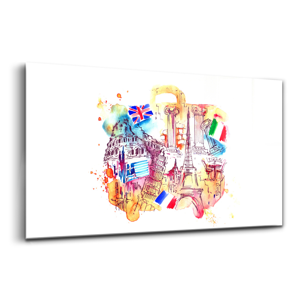 Tablou pe sticlă Turismul în țări atractive din lume