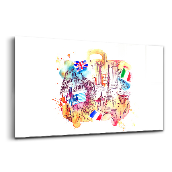 Tablou pe sticlă Turismul în țări atractive din lume