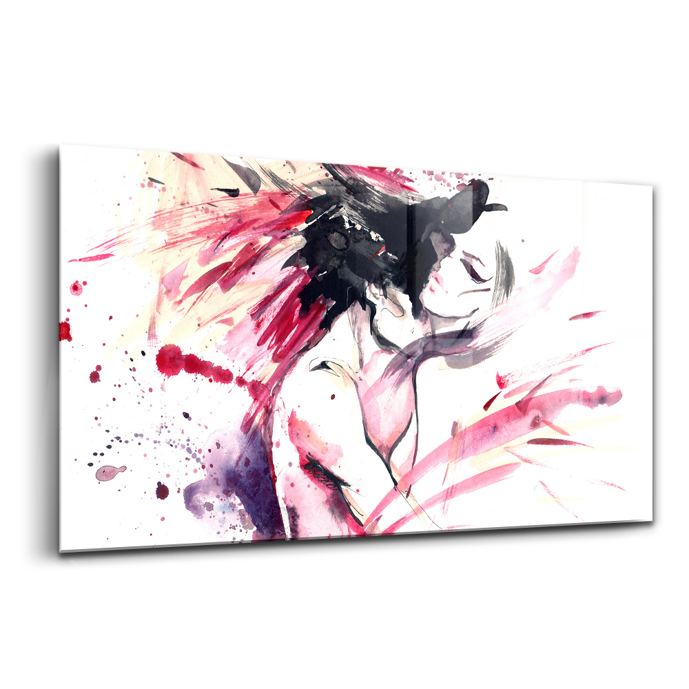 Tablou pe sticlă Abstracție două persoane