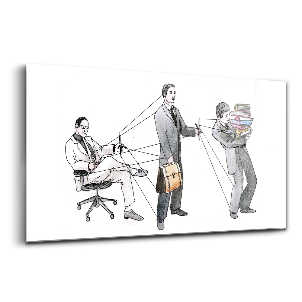 Tablou de sticlă Oamenii păpușăreși