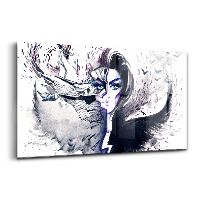 Tablou pe sticlă Ilustrație a unei femei