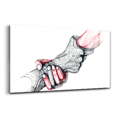 Tablou sticlă Ținându-se de mână