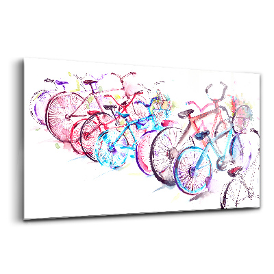 Tablou din sticlă Biciclete de oraș colorate