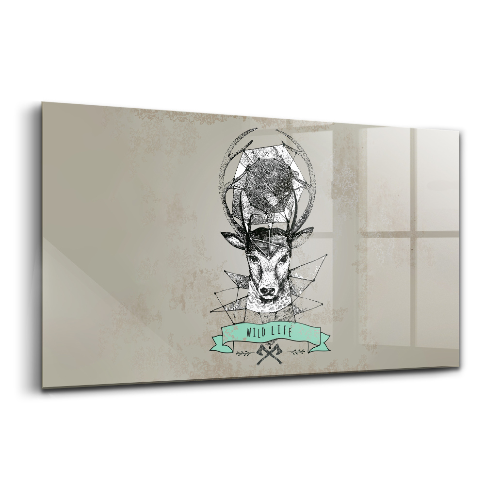 Tablou din sticlă Cap de cerb