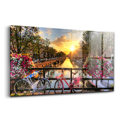 Tablou sticlă Răsărit de soare peste Amsterdam